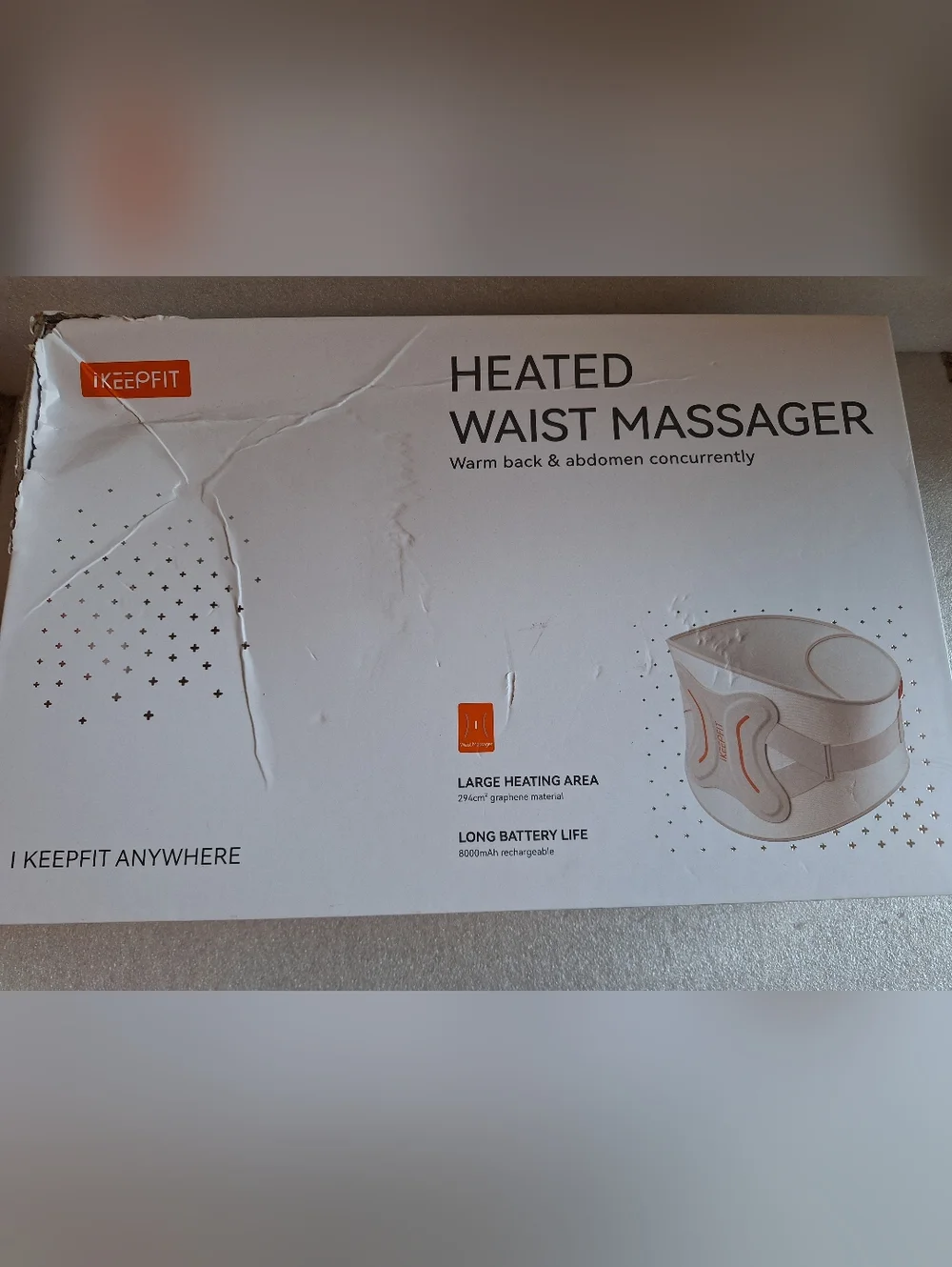 iKEEPFIT Cordless Waist Massager Belt Heat & Vibration - Portable Heating Pad